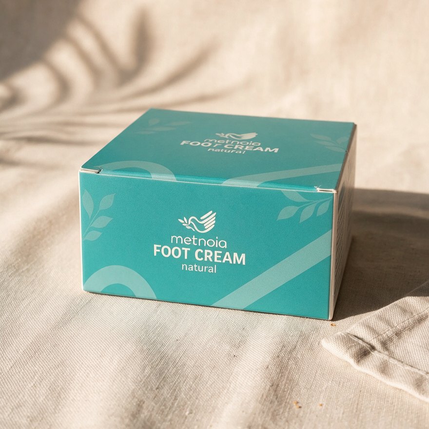 Metnoia Foot Cream (natural) in its teal box